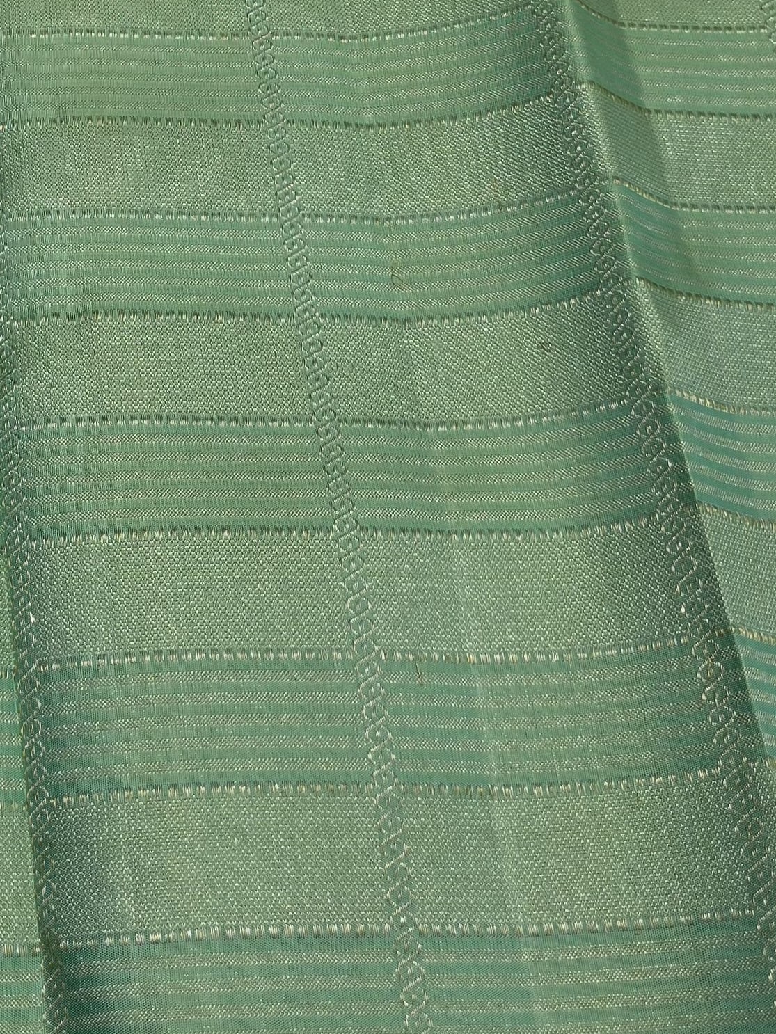 Handloom Pista Green Silk Saree — view 6