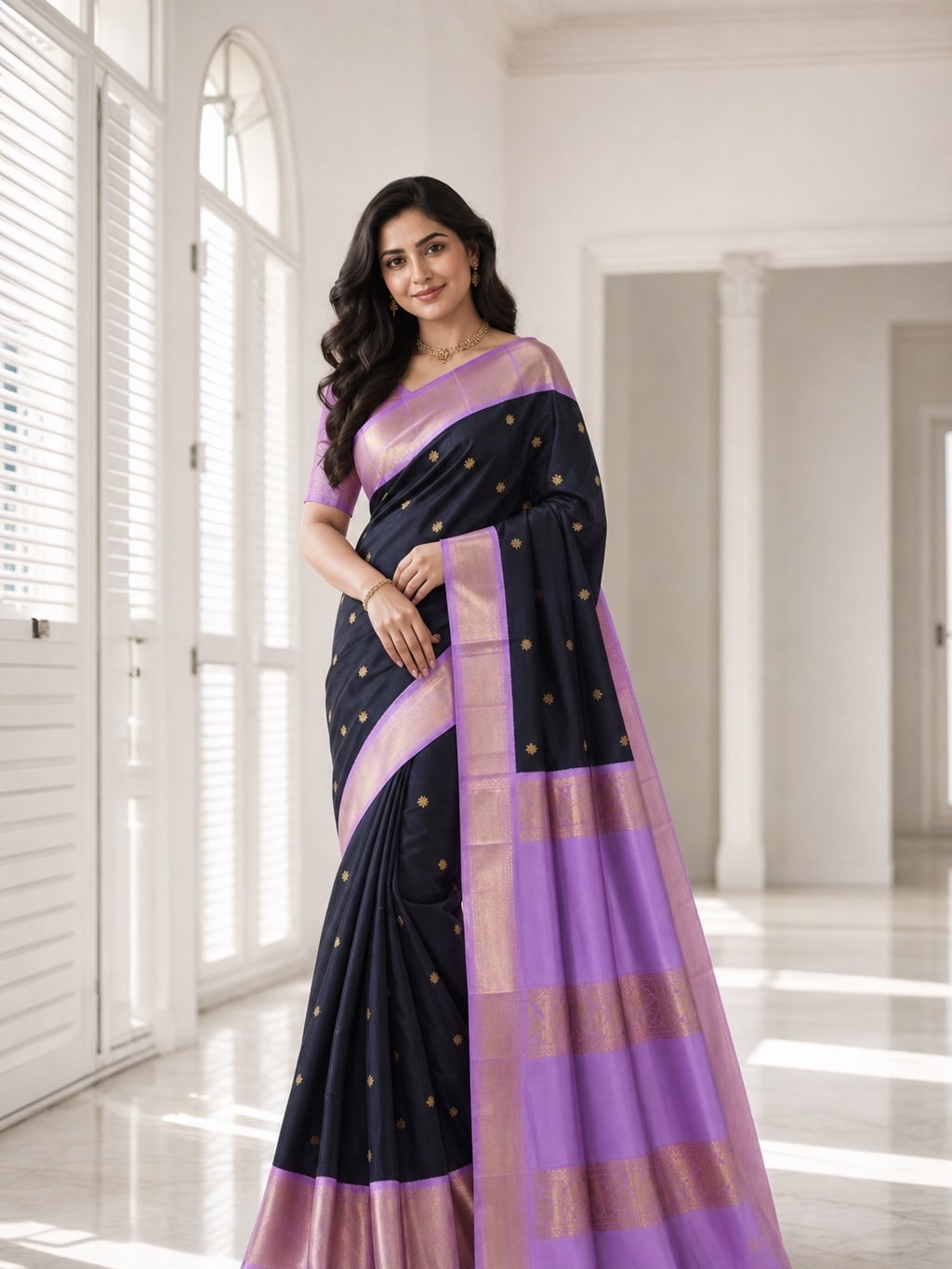 Handloom Light Lavender Silk Saree