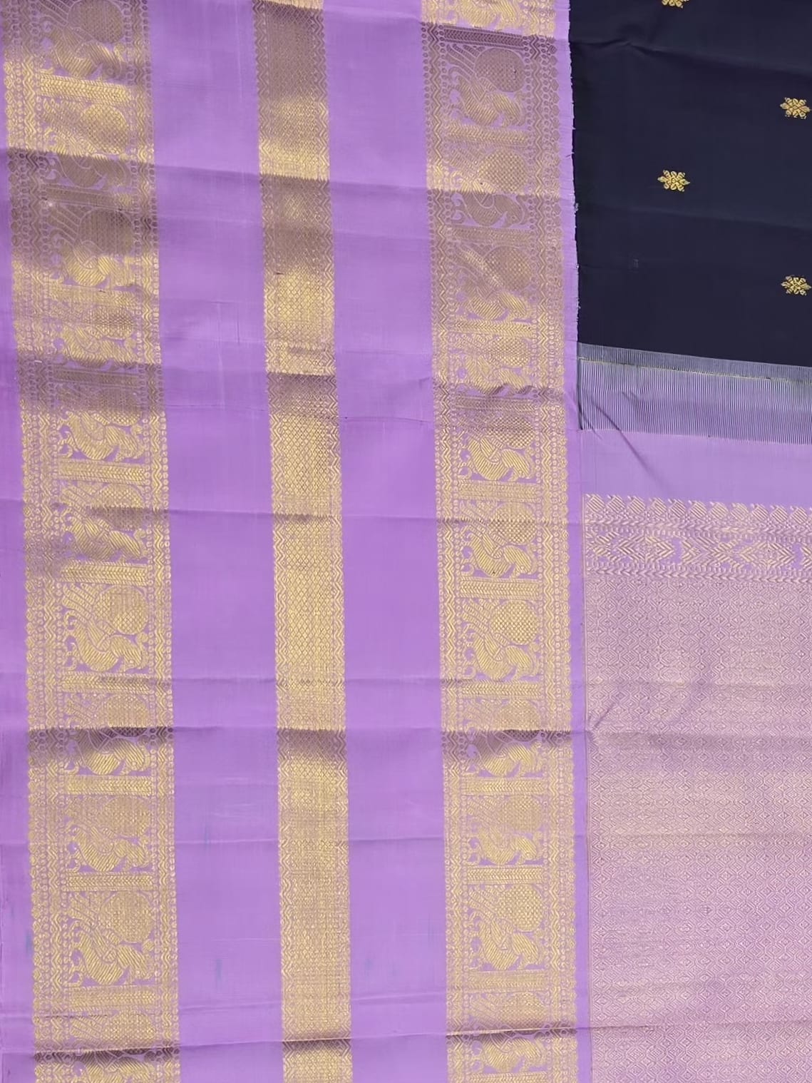 Handloom Light Lavender Silk Saree — view 4