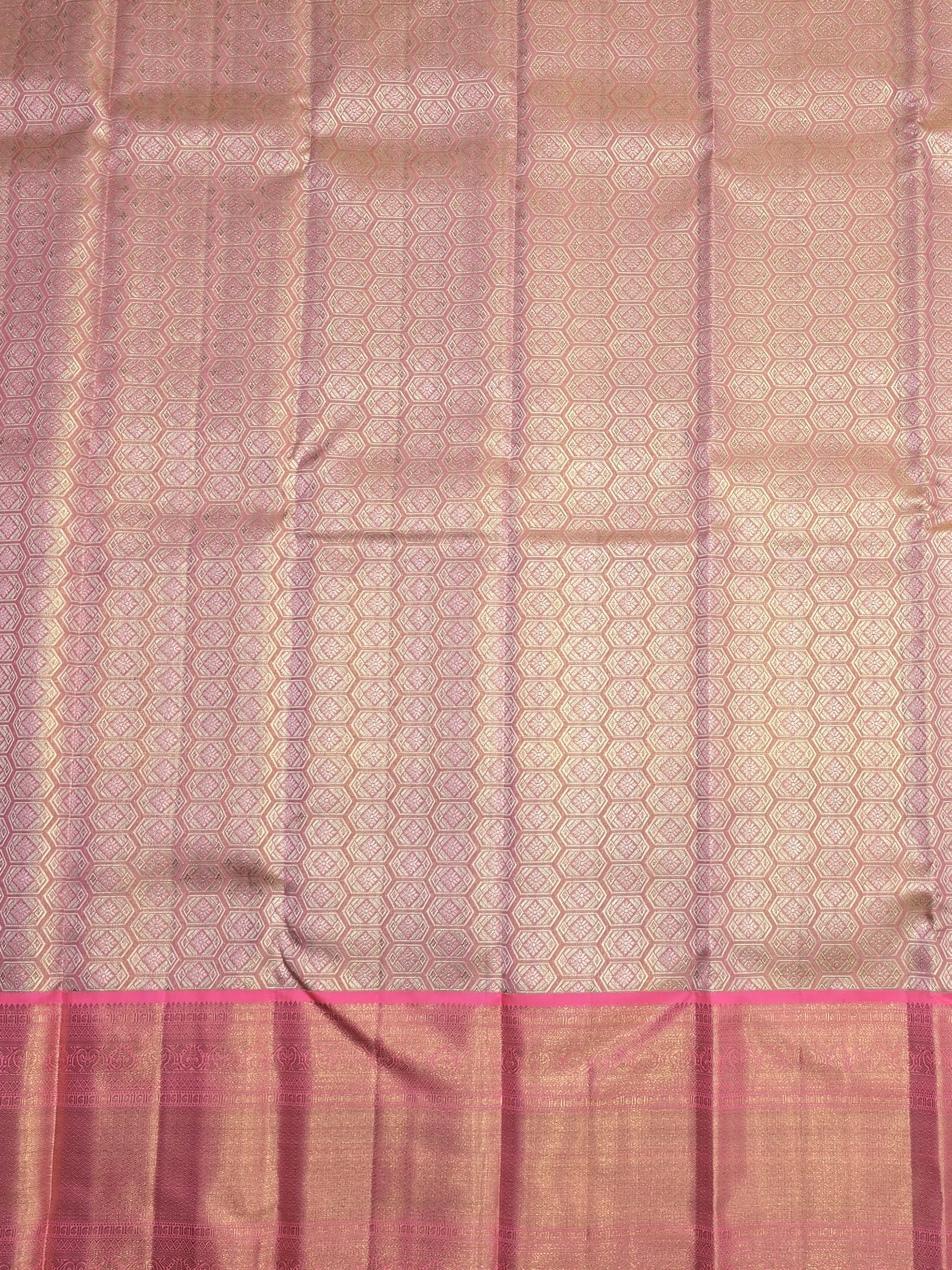 Handloom Peach Pink Silk Saree — view 3