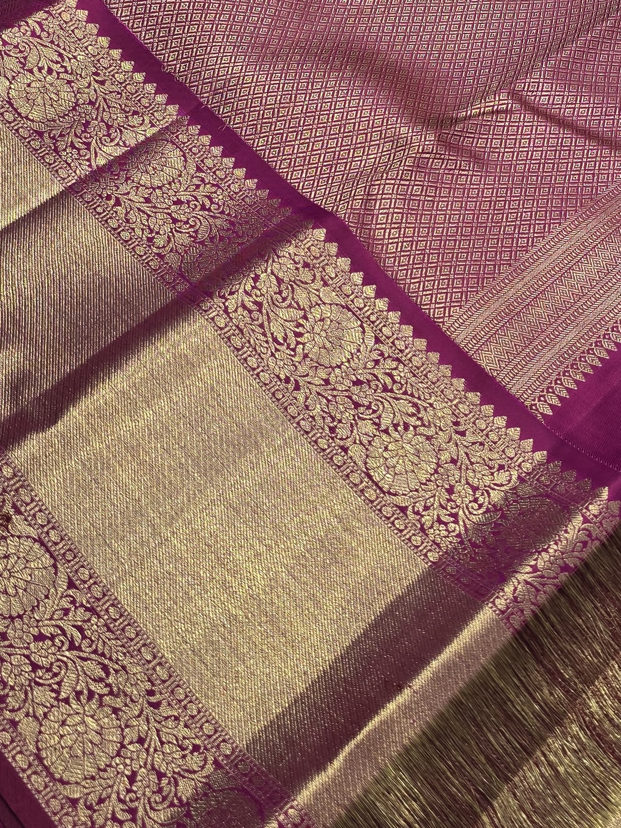 Handloom Mustard Yellow Silk Saree — view 4