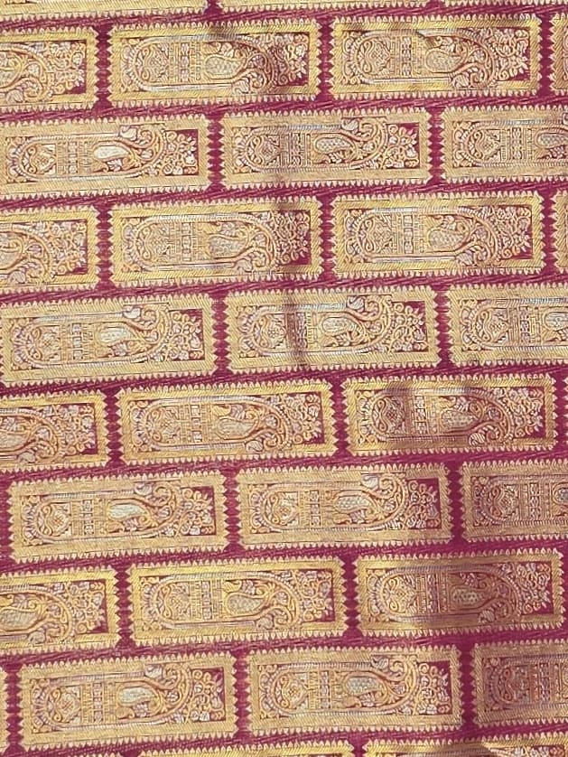 Handloom Maroon Silk Saree — view 6
