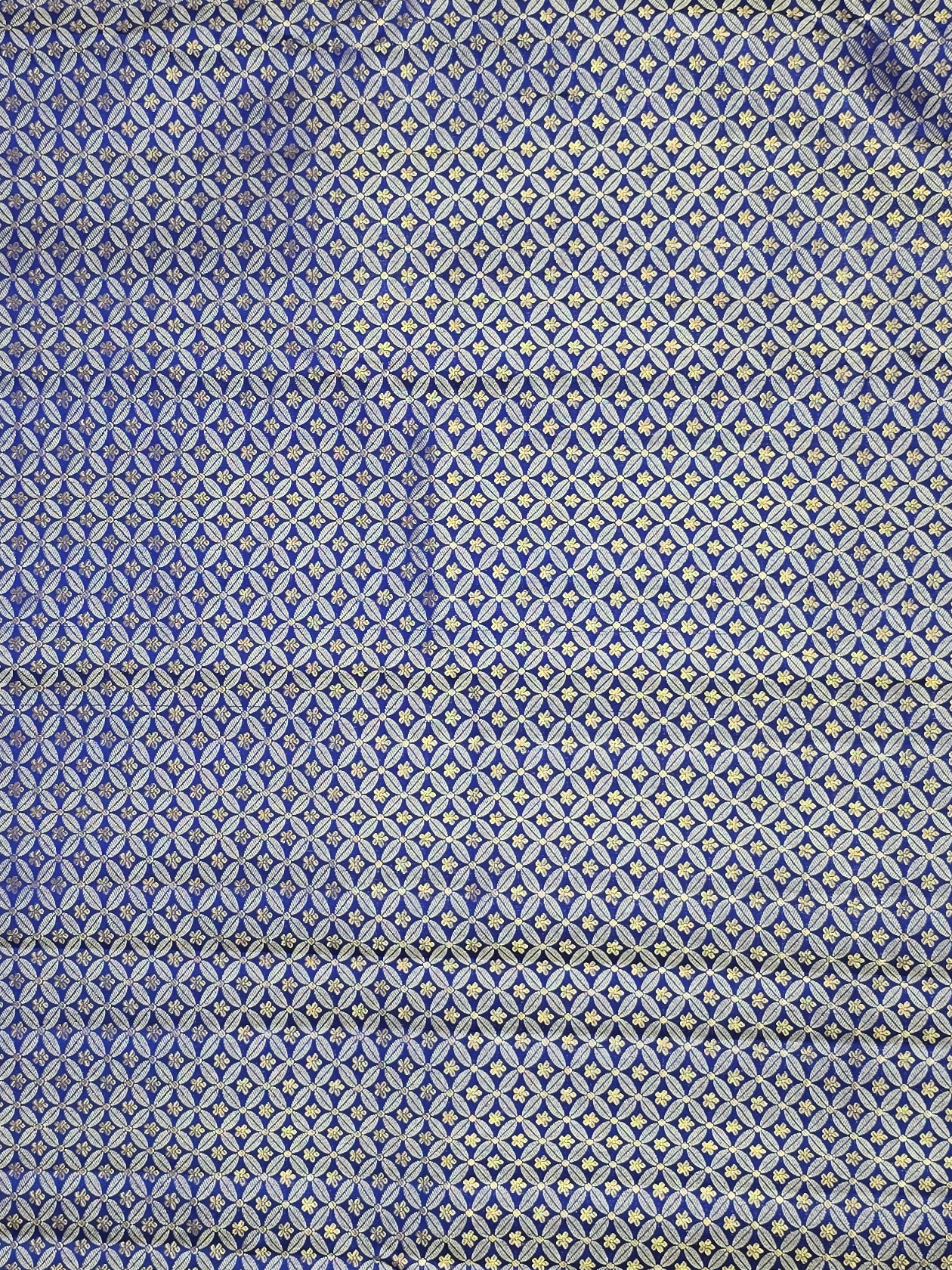 Handloom Royal Blue Silk Saree — view 3