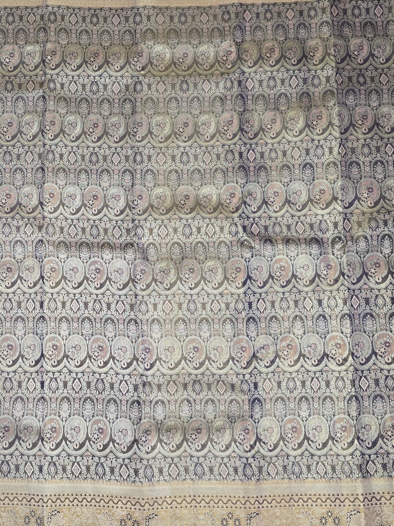 Handloom Darkish Grape Silk Saree — view 3