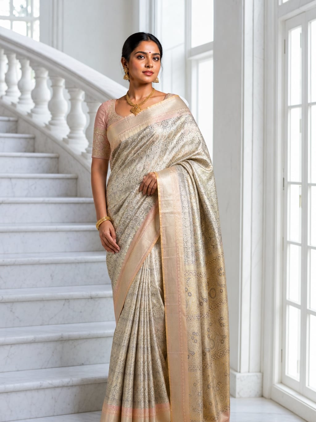 Handloom Darkish Grape Silk Saree
