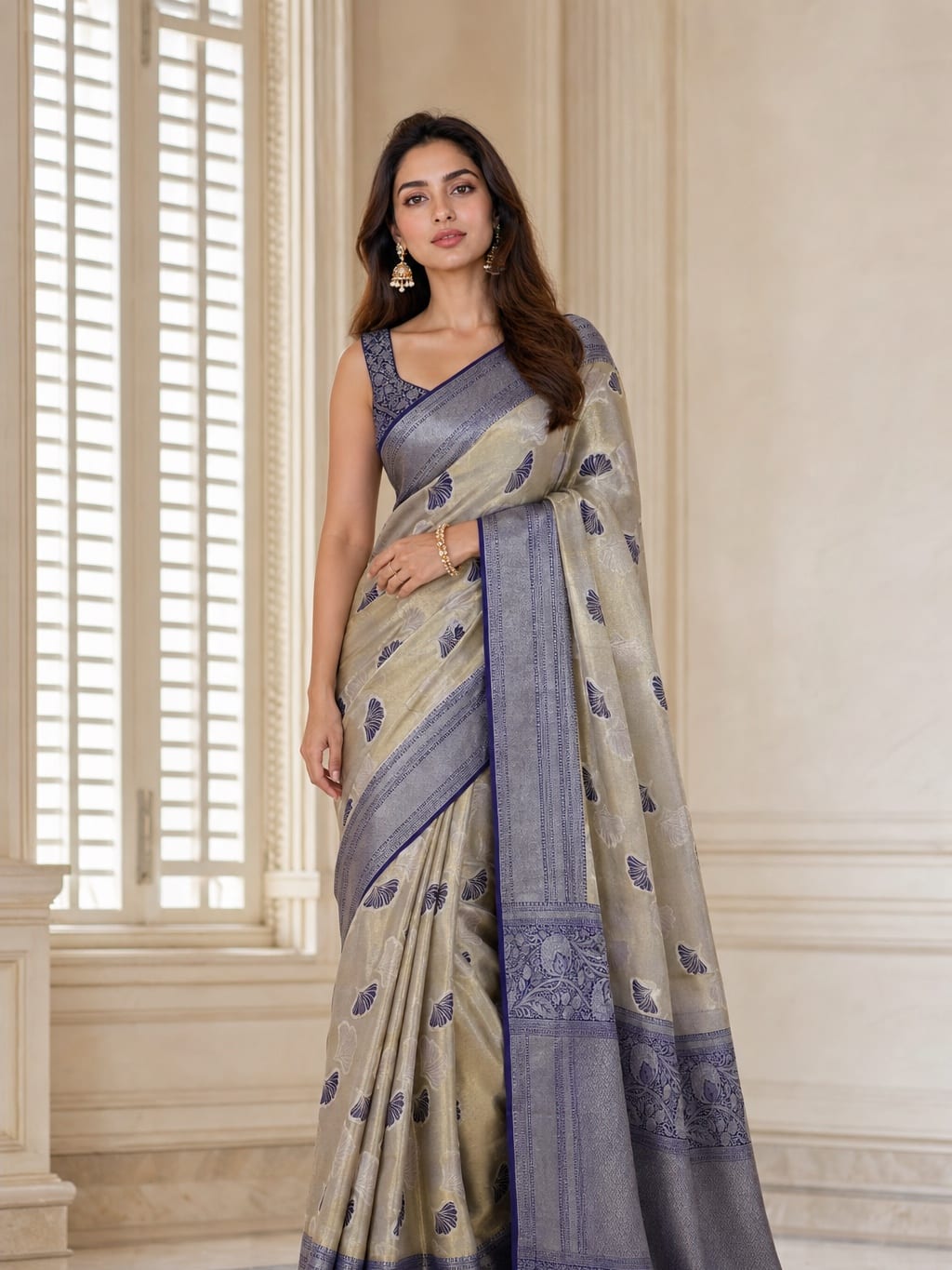 Handloom Biscuit Gold Silk Saree