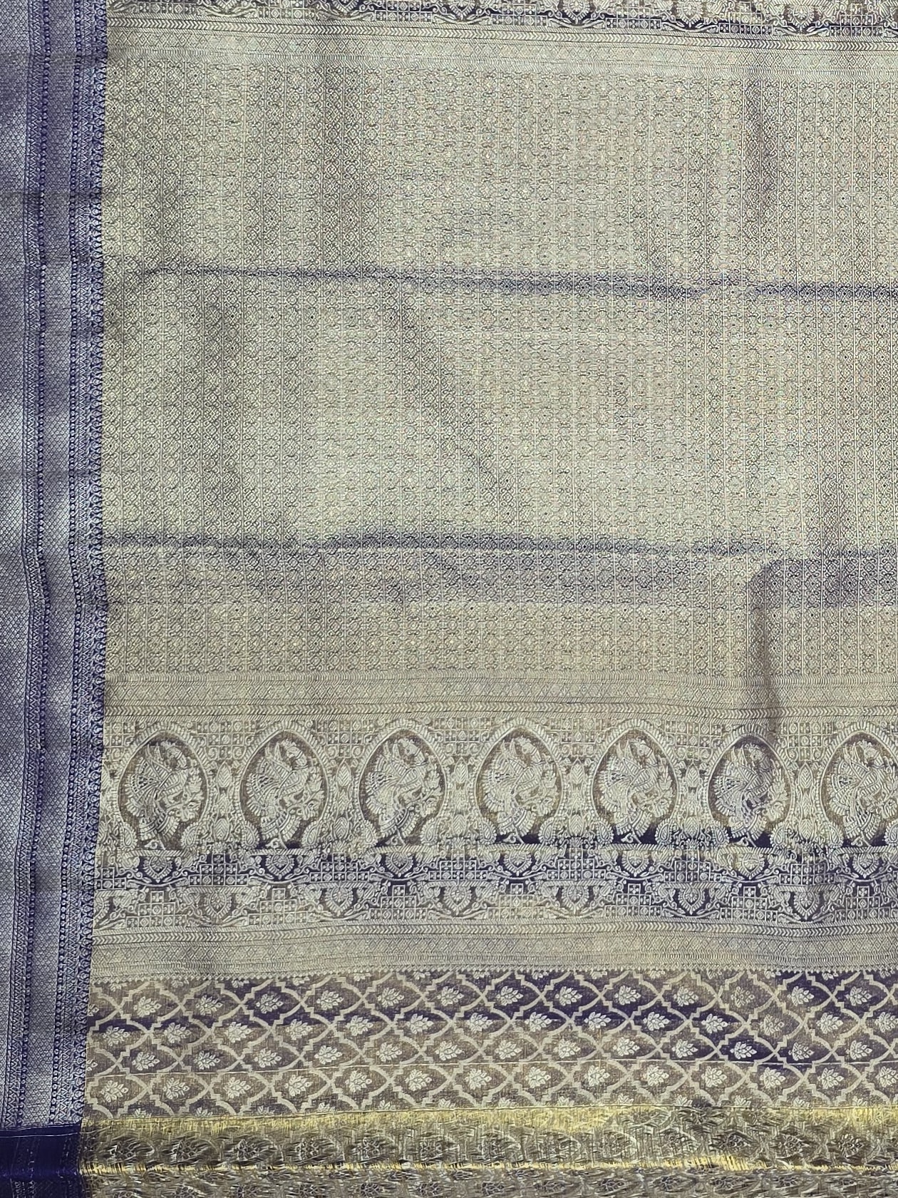 Handloom Biscuit Gold Silk Saree — view 4