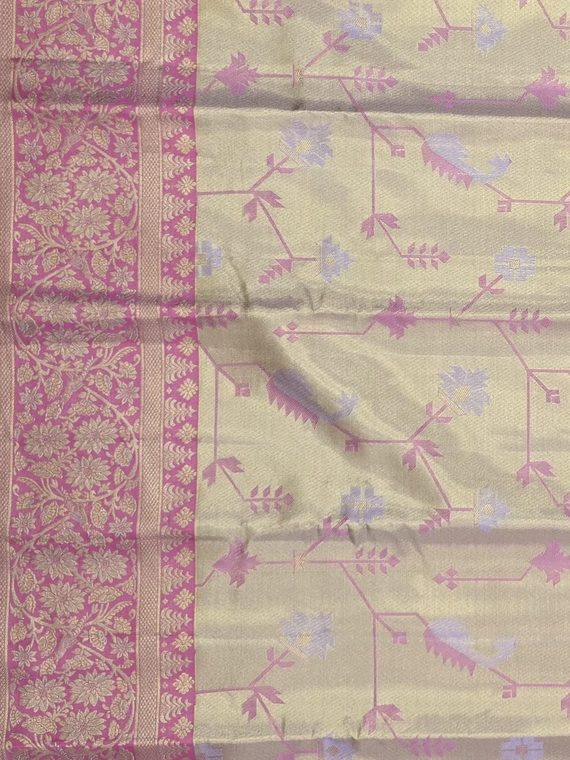Handloom Gold Silk Saree — view 3