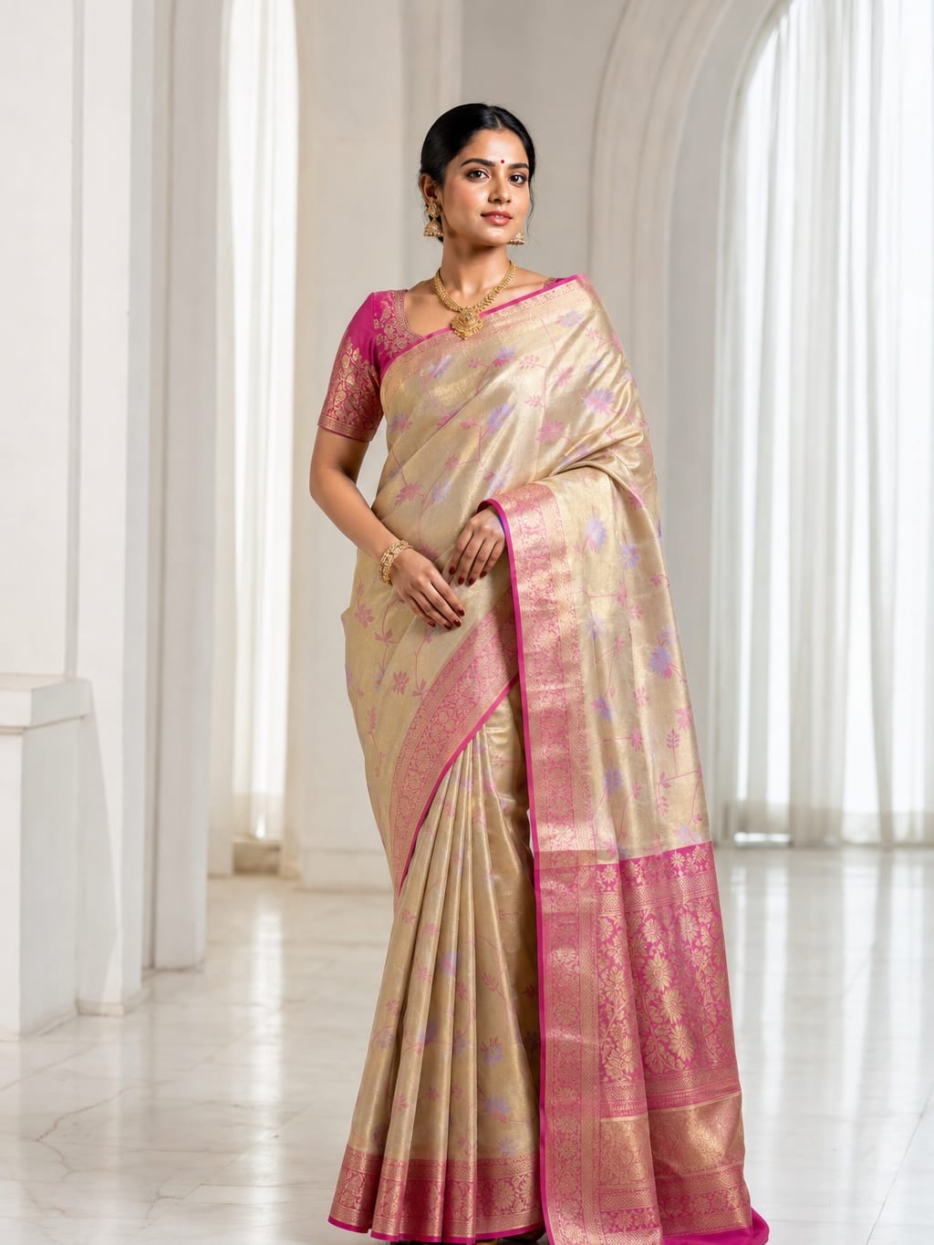 Handloom Gold Silk Saree