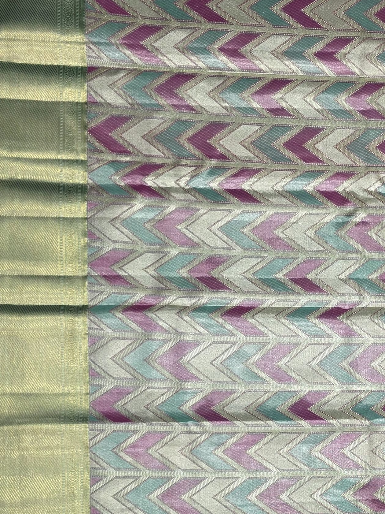 Handloom Multi Colour Silk Saree — view 3