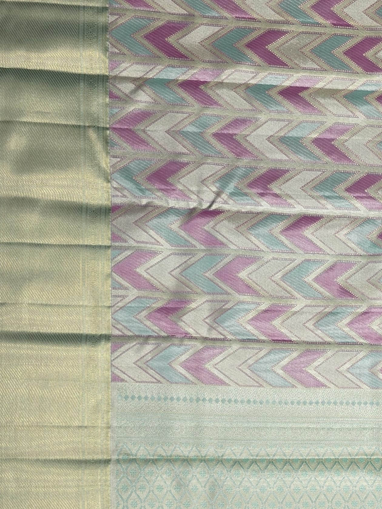 Handloom Multi Colour Silk Saree — view 4