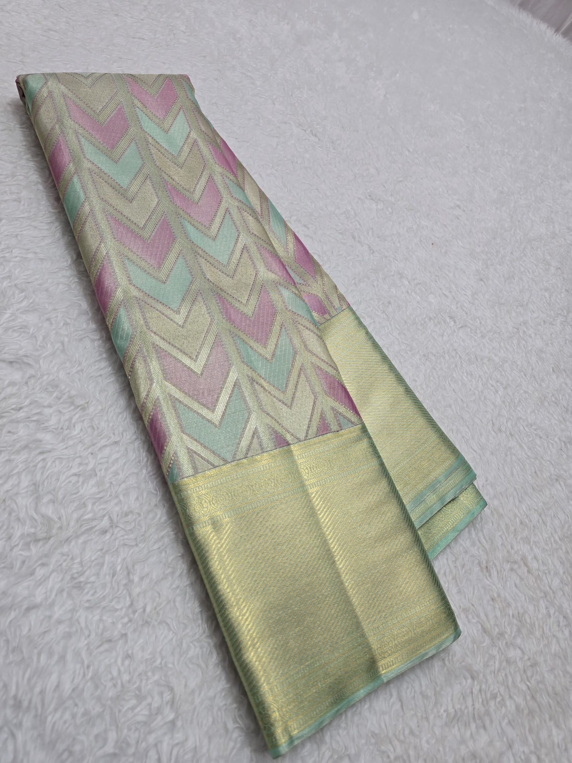 Handloom Multi Colour Silk Saree — view 2