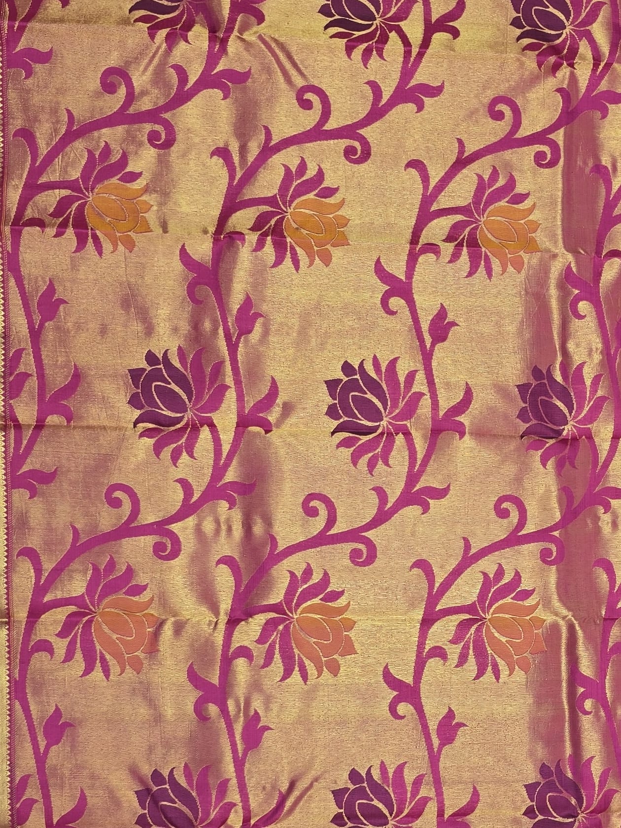 Handloom Pink Silk Saree — view 3