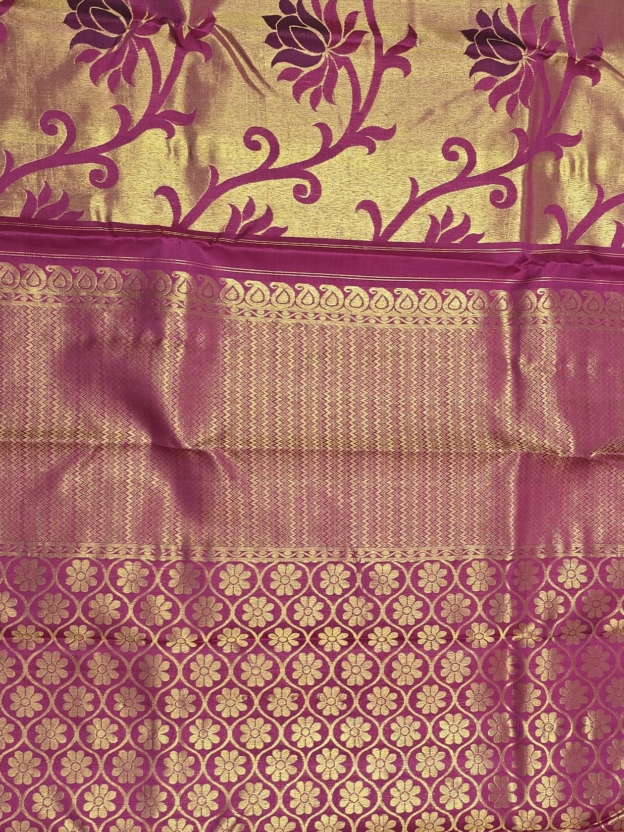 Handloom Pink Silk Saree — view 4